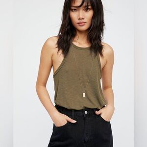 Free People Size Small Olive Green Swing Tank Top